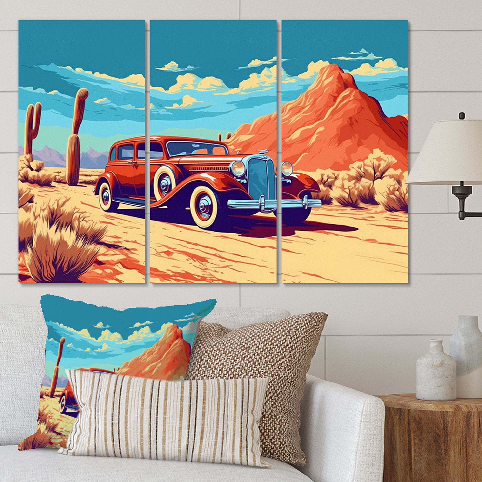 Winston Porter Old American Car In Nevada VI Retro Wall Art Living